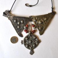 Bjb 039 collier berbere kabyle 3xfibules 140gr 70x90mm argent ethnique 3 