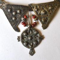 Bjb 039 collier berbere kabyle 3xfibules 140gr 70x90mm argent ethnique 6 