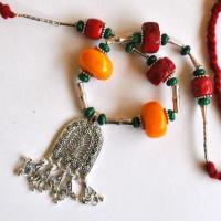 Bjb 046 collier beni yenni berbere kabyle chaine 46 90cm 132gr pendant 35x52mm ambre 30mml argent ethnique 1 