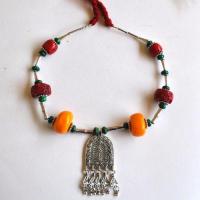 Bjb 046 collier beni yenni berbere kabyle chaine 46 90cm 132gr pendant 35x52mm ambre 30mml argent ethnique 4