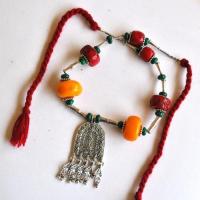 Bjb 046 collier beni yenni berbere kabyle chaine 46 90cm 132gr pendant 35x52mm ambre 30mml argent ethnique 5 