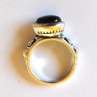 Bje 004 bague egyptienne t55 onyn noir 8x10mm ethnique argent950 1 