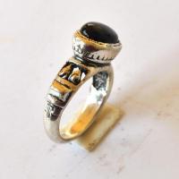 Bje 004 bague egyptienne t55 onyn noir 8x10mm ethnique argent950 2 