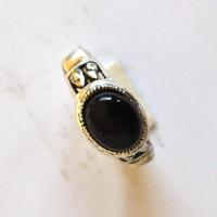 Bje 004 bague egyptienne t55 onyn noir 8x10mm ethnique argent950 3 