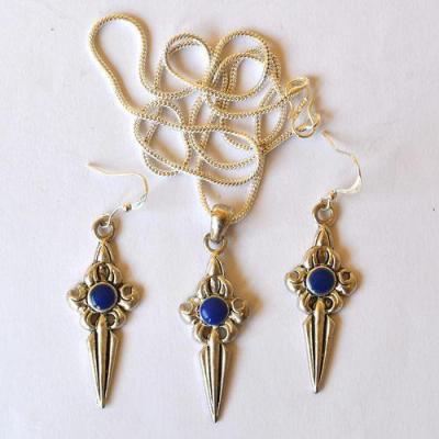 Bje 005 pendant boucles chaine52mm egyptien 50mm saphie bijou ethnique argent950 4