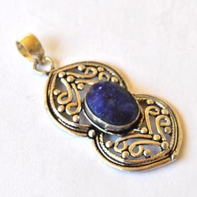 Bje 007 pendant pendentif egyptien 60mm saphie bleur 15x10mm ethnique argent950 2