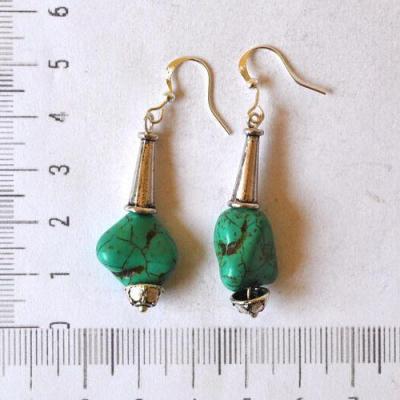 Bje 011 boucles oreilles egyptienne orientales turquoise 60mm 8gr argent925 1 