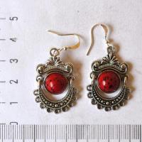 Bje 012 boucles oreilles egyptienne orientales jaspe rouge 50mm 8gr argent925 2 