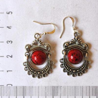 Bje 012 boucles oreilles egyptienne orientales jaspe rouge 50mm 8gr argent925 1 