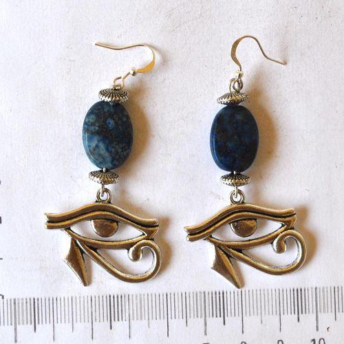 Bje 013 boucles oreilles egyptienne orientales lapis lazuli 70mm 14gr argent925 2