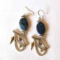 Bje 013 boucles oreilles egyptienne orientales lapis lazuli 70mm 14gr argent925 3