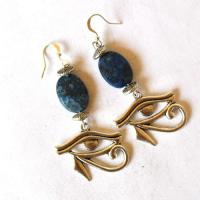 Bje 013 boucles oreilles egyptienne orientales lapis lazuli 70mm 14gr argent925 5