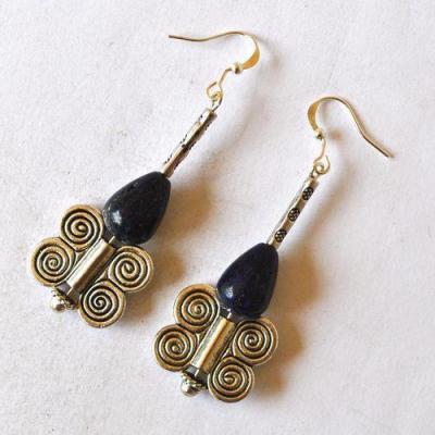 Bje 015 boucles oreilles egyptienne orientales lapis lazuli 60mm 11gr argent925 1