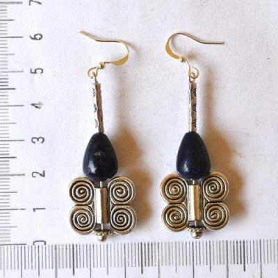 Bje 015 boucles oreilles egyptienne orientales lapis lazuli 60mm 11gr argent925 1 