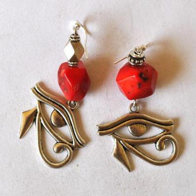 Bje 018 boucles oreilles egyptienne orientales corail 70mm 15gr argent925 1