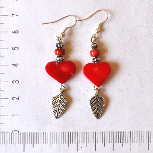 Bje 020 boucles oreilles egyptienne orientales corail 70mm 15gr argent925 2