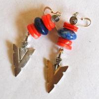 Bje 024 boucles oreilles egyptienne orientales lapis lazuli corail 60mm 14gr argent925 5