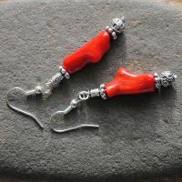 Bje 026 boucles oreilles corail argent ethnique orientales egyptiennes 50mm 8gr 2 