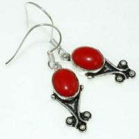 Bje 031 boucles oreilles corail argent ethnique orientales egyptiennes 50mm 8gr 2 