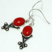 Bje 031 boucles oreilles corail argent ethnique orientales egyptiennes 50mm 8gr 3 