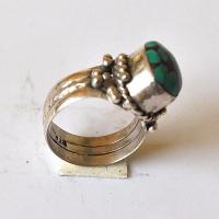 Bje 036 bague egyptienne t54 8x12mm turquoise argent ethnique orientales egyptiennes 9gr 3