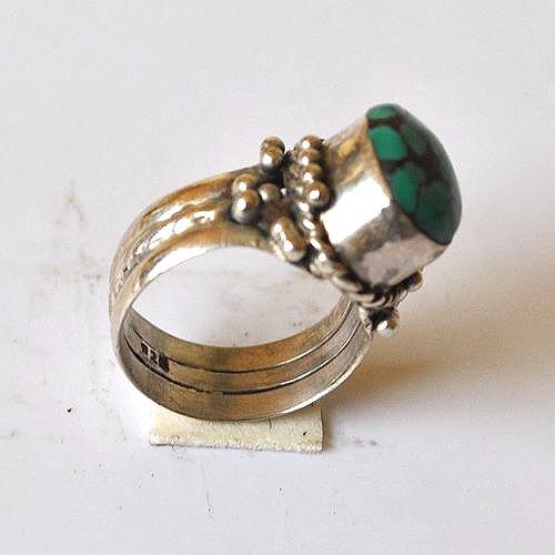Bje 036 bague egyptienne t54 8x12mm turquoise argent ethnique orientales egyptiennes 9gr 3