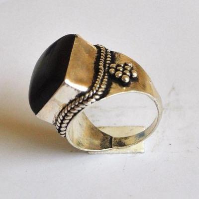 Bje 038 bague egyptienne onyx noir t59 14x18mm argent ethnique orientales egyptiennes 11gr 1