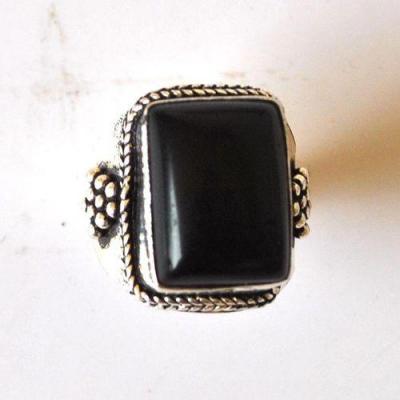 Bje 038 bague egyptienne onyx noir t59 14x18mm argent ethnique orientales egyptiennes 11gr 1 