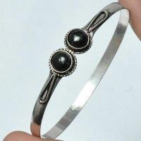 Bje 041 bracelet torque 11gr onyx noir 2x8mm egypte ancienne argent 925 2 