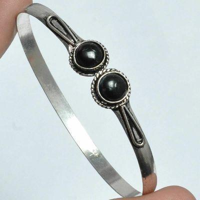 Bje 041 bracelet torque 11gr onyx noir 2x8mm egypte ancienne argent 925 4
