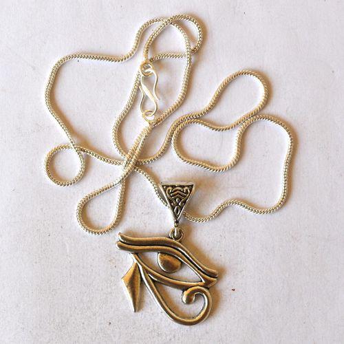 Bje 047 collier parure pendant egyptien oeil horus 8x12mm argent 4