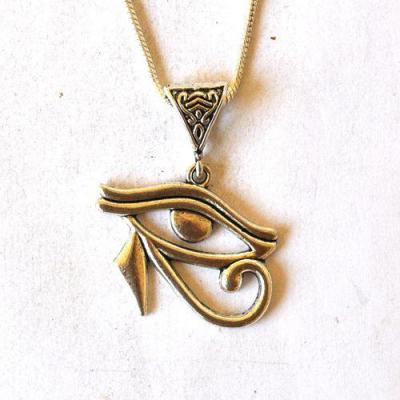 Bje 047 collier parure pendant egyptien oeil horus 8x12mm argent 5