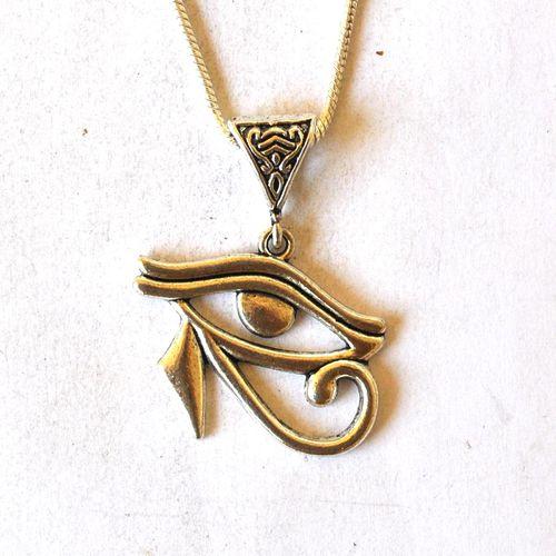 Bje 047 collier parure pendant egyptien oeil horus 8x12mm argent 5