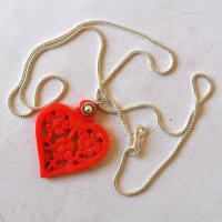 Bje 048 collier parure pendant egyptien coeur osiris 8x12mm argent 7