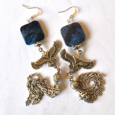 Bje 051 boucles oreilles egyptienne lapis faucon horus 140mm 20x20mm argent 2