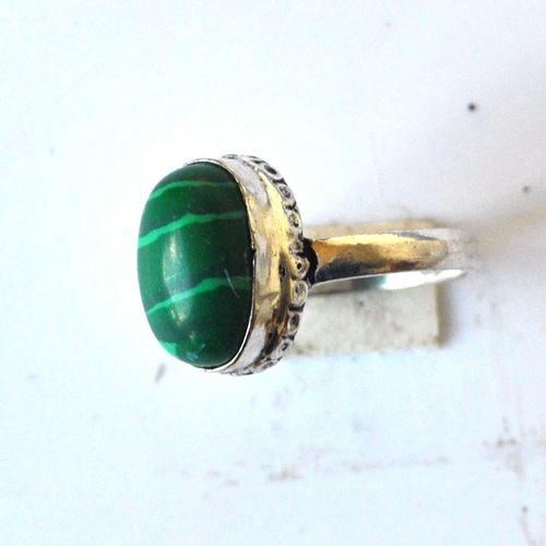 Bje 054 bague chevaliere egyptienne malachite vertet t60 10x15mm argent 3