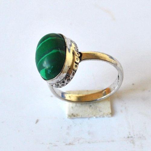Bje 054 bague chevaliere egyptienne malachite vertet t60 10x15mm argent 4