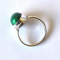 Bje 054 bague chevaliere egyptienne malachite vertet t60 10x15mm argent 5 