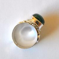 Bje 055 bague chevaliere egyptienne onyx vert t60 12x16mm argent 2 1