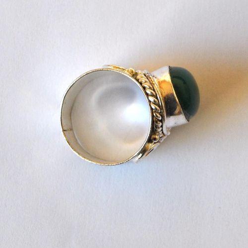 Bje 055 bague chevaliere egyptienne onyx vert t60 12x16mm argent 5 