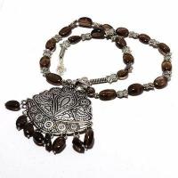 Bje 064 collier egyptien oeil de tigre pendentif 63gr argent 925 vente bijoux ethnique 4 