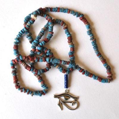 Bje 067 colleur sautoir egyptien oeil horus argent ethnique 1