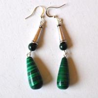 Bje 072 boucles oreilles egyptienne malachite 10x20mm 10gr 2 