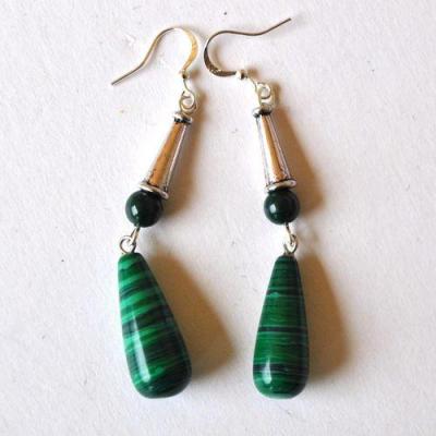 Bje 072 boucles oreilles egyptienne malachite 10x20mm 10gr 1 