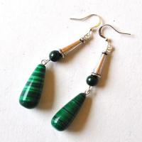 Bje 072 boucles oreilles egyptienne malachite 10x20mm 10gr 4 