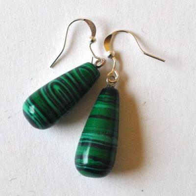Bje 073 boucles oreilles egyptienne pendant malachite 10x20mm 7gr 1
