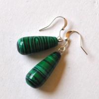 Bje 073 boucles oreilles egyptienne pendant malachite 10x20mm 7gr 4