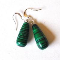 Bje 073 boucles oreilles egyptienne pendant malachite 10x20mm 7gr 5