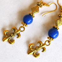 Bma 004 collier boucles pendants oreilles lapis lazuli bronze dore 56gr 3 