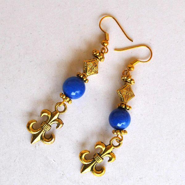 Bma 005 collier boucles pendants oreilles lapis lazuli bronze dore 39gr 2 